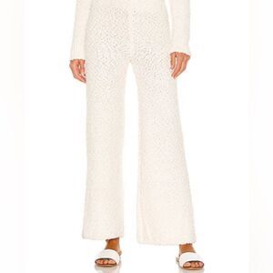 Revolve Stitches & Stripes Cream Pull On Dream Pant in Ivory Size Large NEW